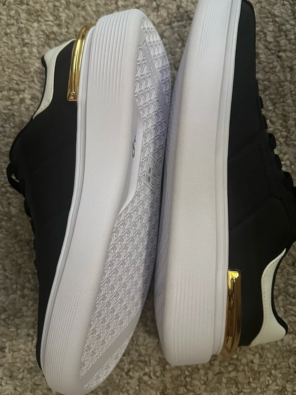 Mark Nason Black Sneakers with White Soles and Gold Accent